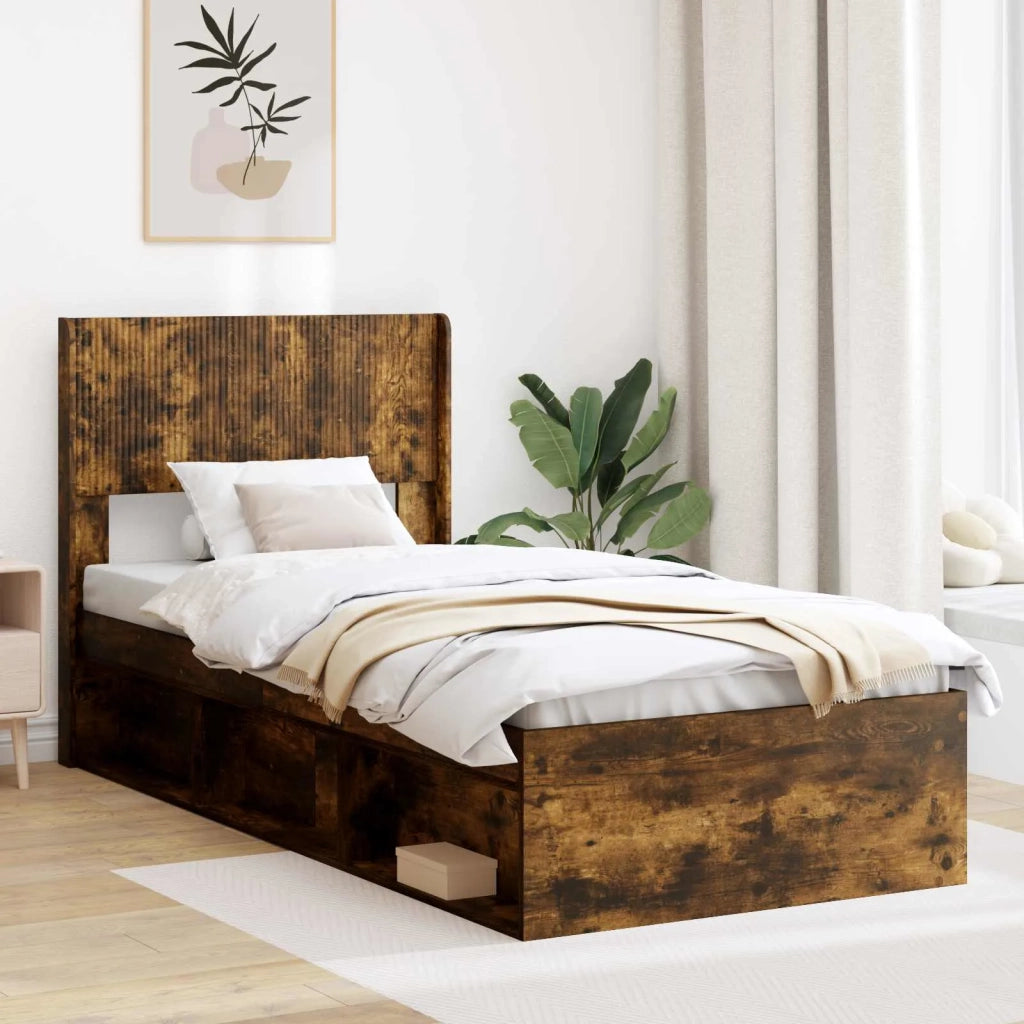 Testiera Letto Rovere Fumo Legno ingegnerizzato 889740
