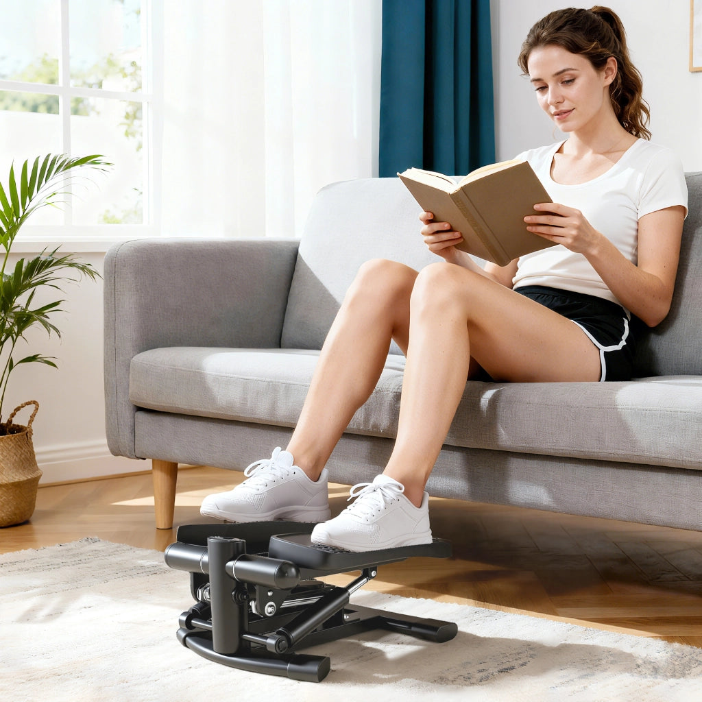 Stepper Fitness 2 in 1 con Display LCD ¨C zephmum ¨C Nero 42x34x22 cm