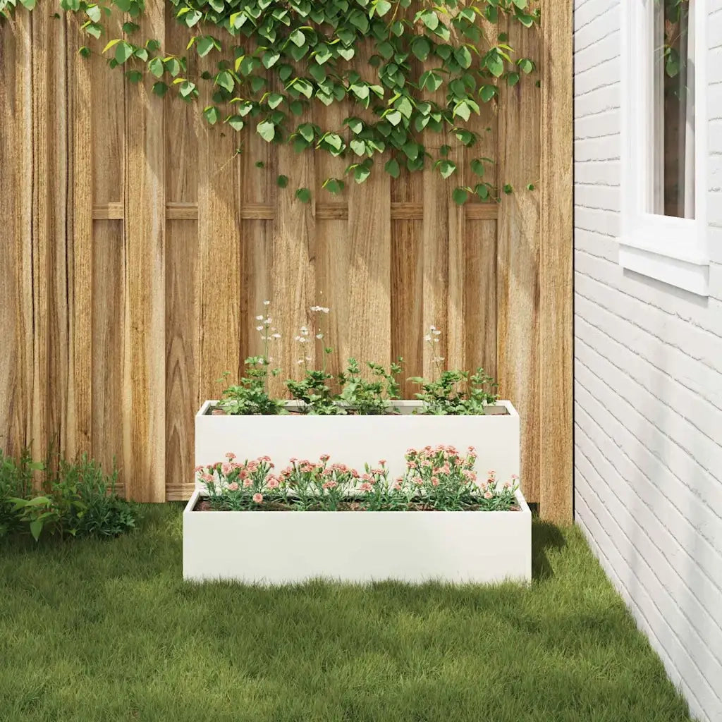 Fioriere | Cassetta per fiori | Vaso da giardino Bianco 100 x 60 x 45 cm