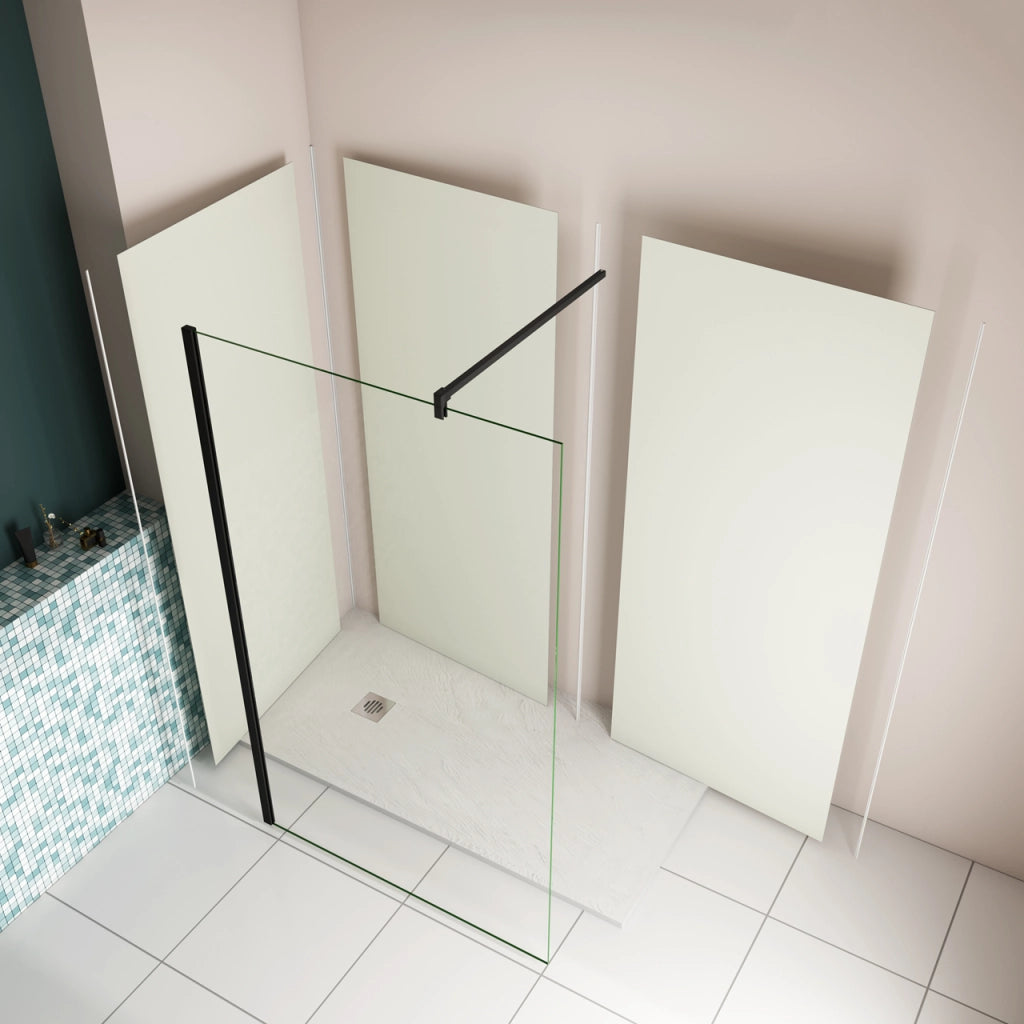 H.210 cm Pannello Doccia ad Angolo 80x100x120 cm Realizzato in Alluminio da 3 mm con Profili Finitura Bianco Avorio per Rivestimento Parete Bagno