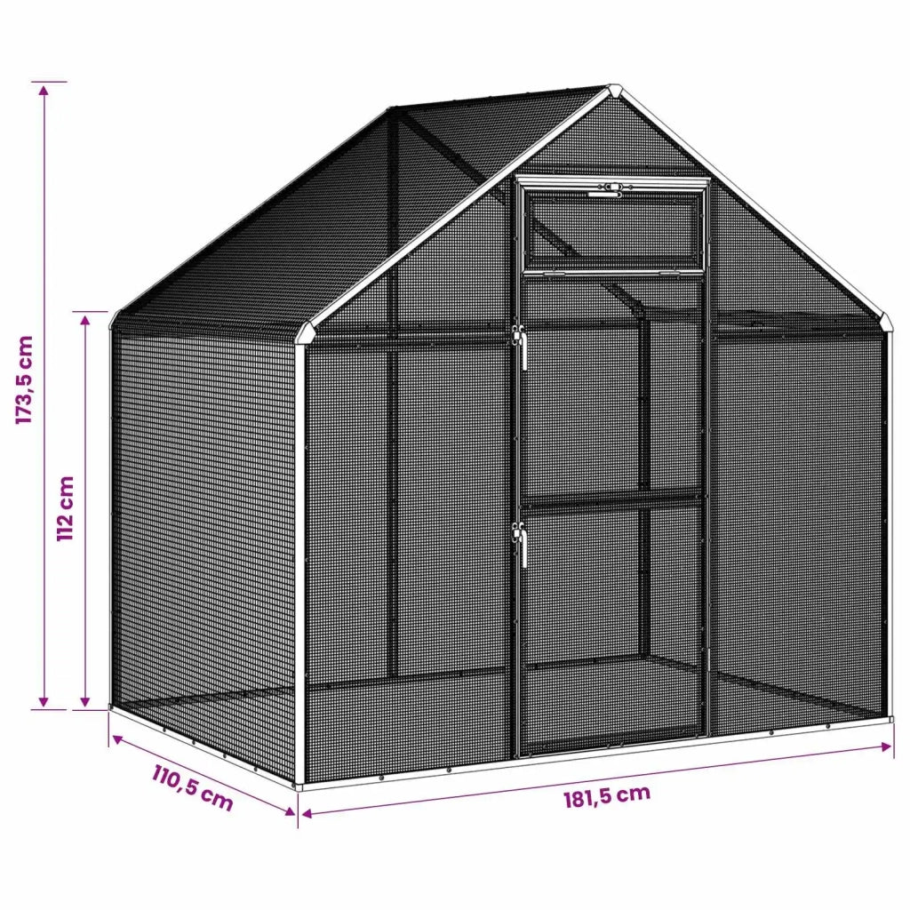 Gabbia per uccelli Argento 181,5 x 110,5 x 173,5 cm CFW4999976