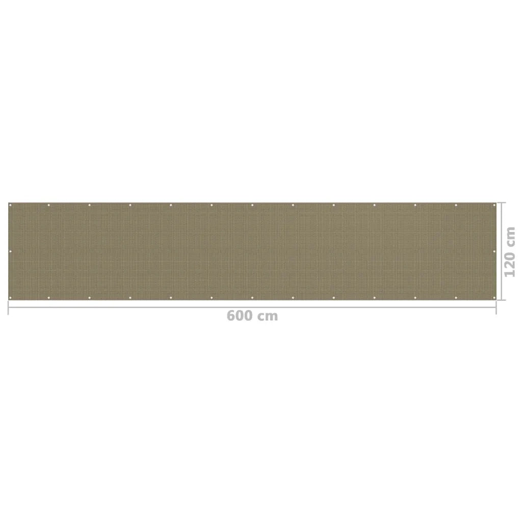 Paravento da Balcone Grigio Talpa 120x600 cm in HDPE cod mxl 17525