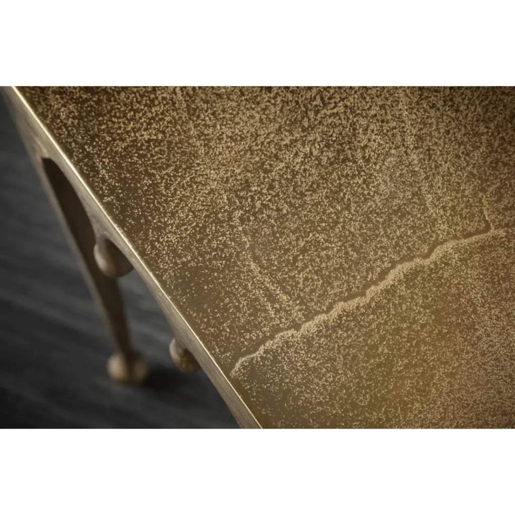 Tavolino basso LAGUNA 46 cm in alluminio dorato effetto gocce design contemporaneo