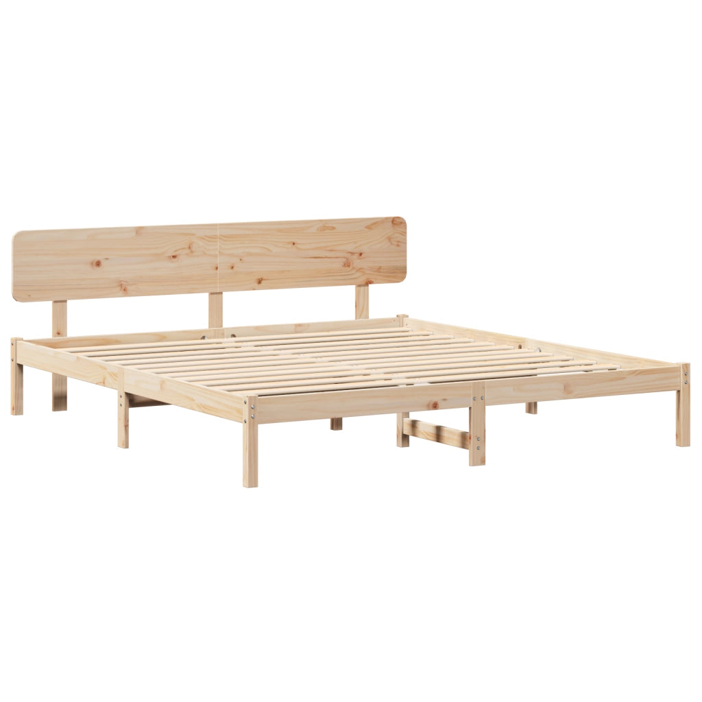 Struttura letto con testiera 180x200 cm Legno massello di pino
