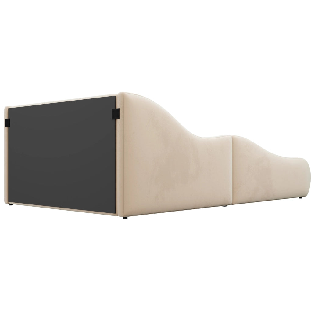 LETTO Imbottito per Bambini 140x200 cm Beige con Sponde