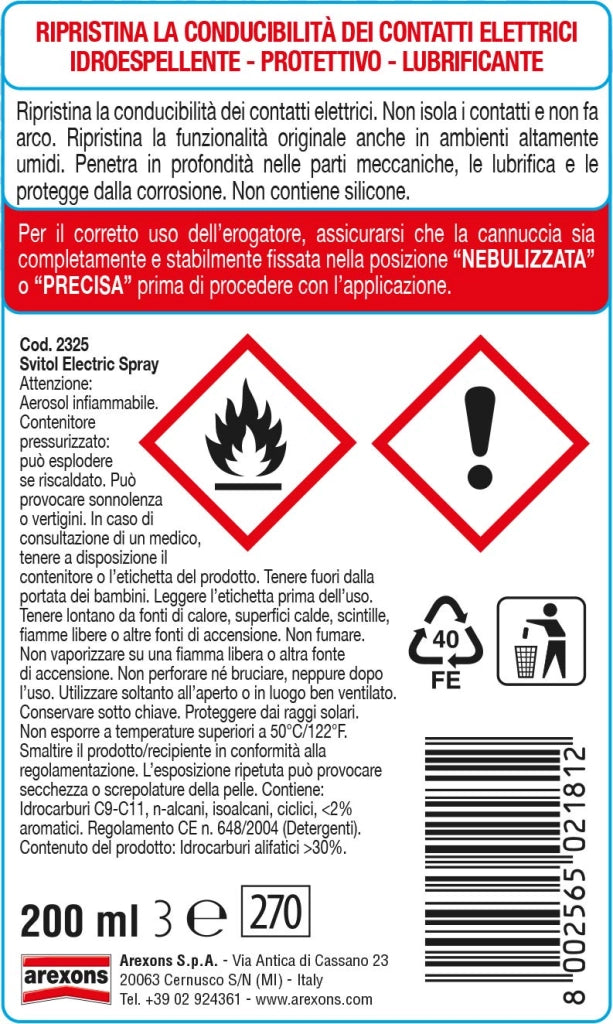 Riattivante Elettrico Svitol Easy 200 ml Arexons