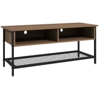 Mobile Porta TV fino 48" Stile Industriale in Legno e Acciaio, 110x40x48cm, Marrone e Nero