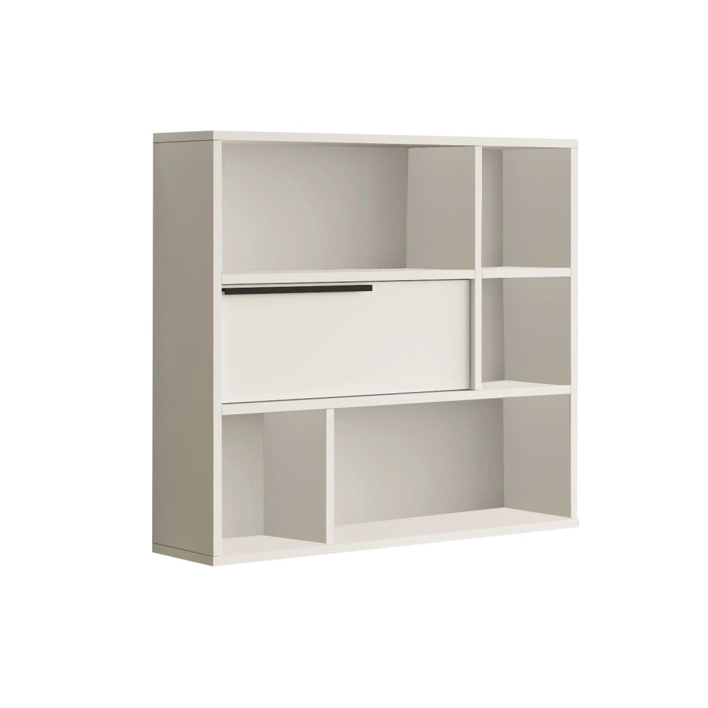 Mensola a muro in legno "Calvin" - 90 x 22 x 81 cm - Bianco