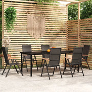 Set Mobili da Pranzo per Giardino 7 pz Nero cod mxl 41292