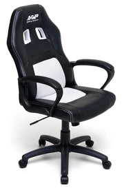 Sedia da Gaming Ergonomica 62x60x113 cm in Similpelle Nero e Bianca