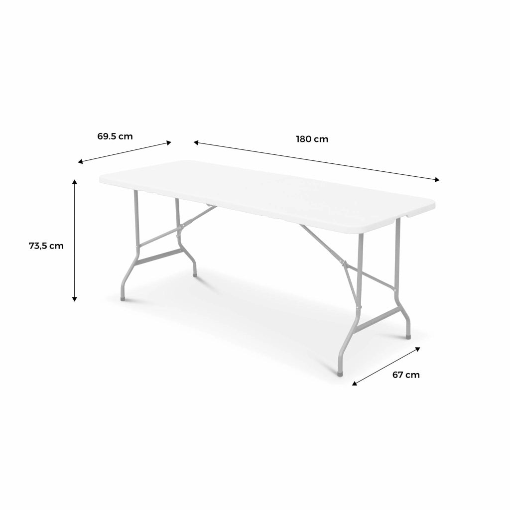 Set di 2 tavoli da ricevimento pieghevoli in plastica, bianco