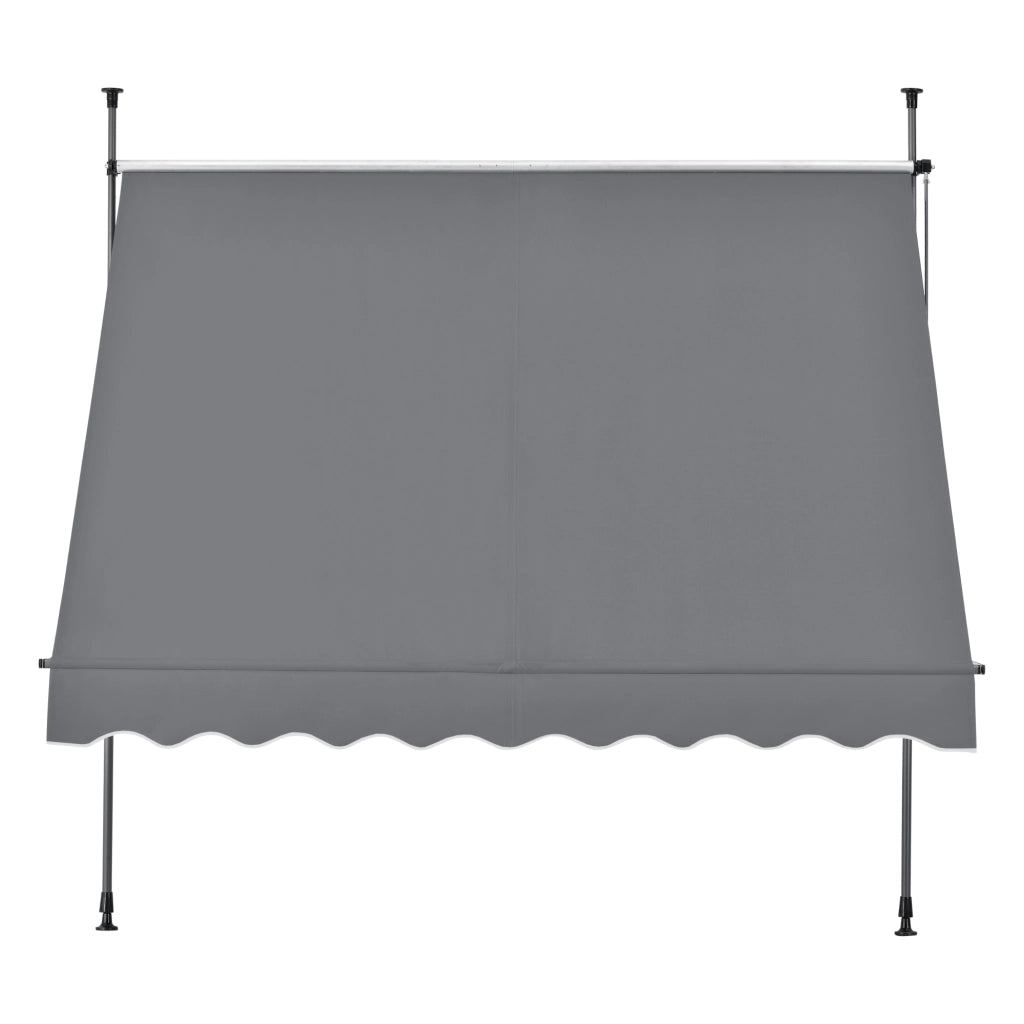 Tenda da Sole a Muro con Pali di Supporto Telescopici Parasole 200 x 120 cm (LxP) Grigio Medio pro.tec