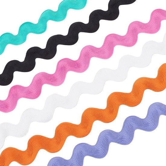 6 Colori Ricamo Trim Lint 3,7 Cm Onda Piega Frange Trim - Zig Zag Trim Intreccio Bordo Tessuto Per Sartoria - Fiori Festa Casa Matrimonio Abito Decorazione Artigianato