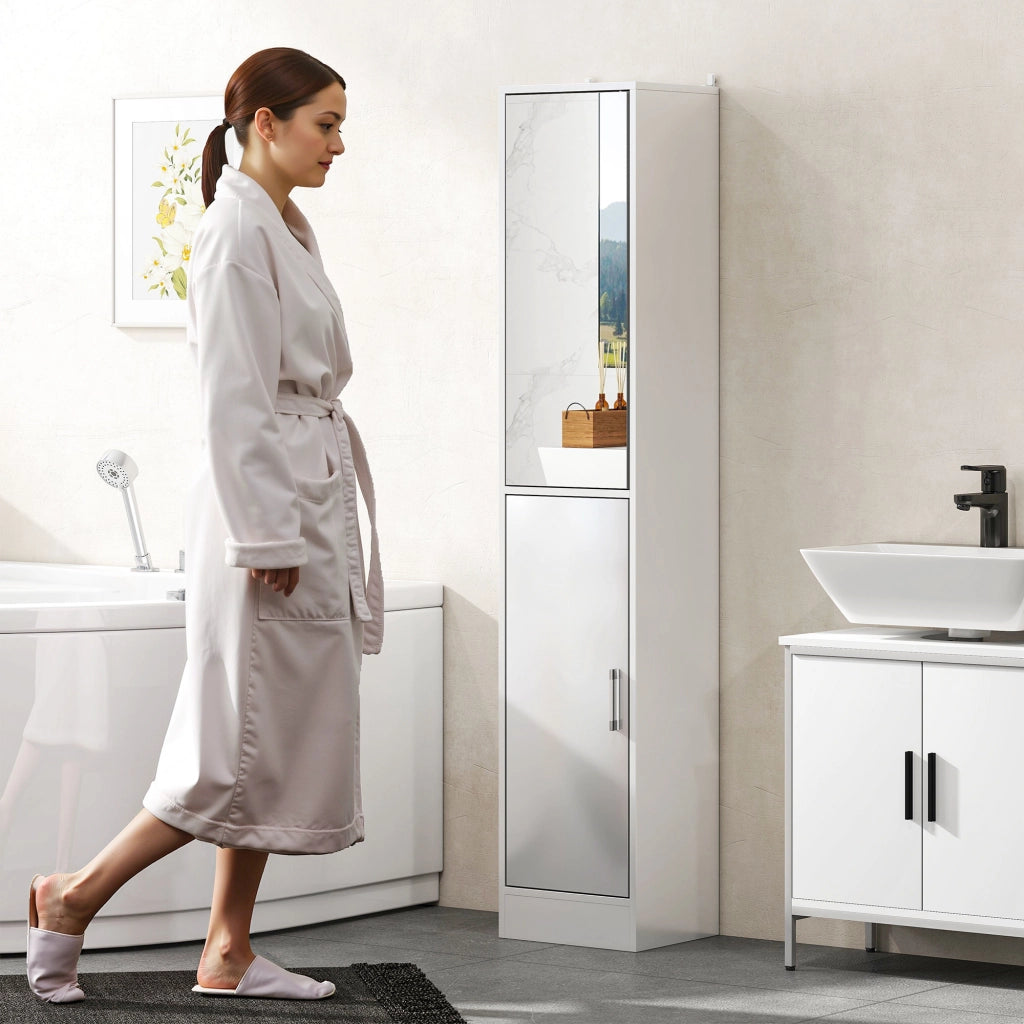 Mobile Sottolavabo Bagno 2 Ante con Ripiano ¨C zephmum ¨C MDF Bianco 60x35x60 cm