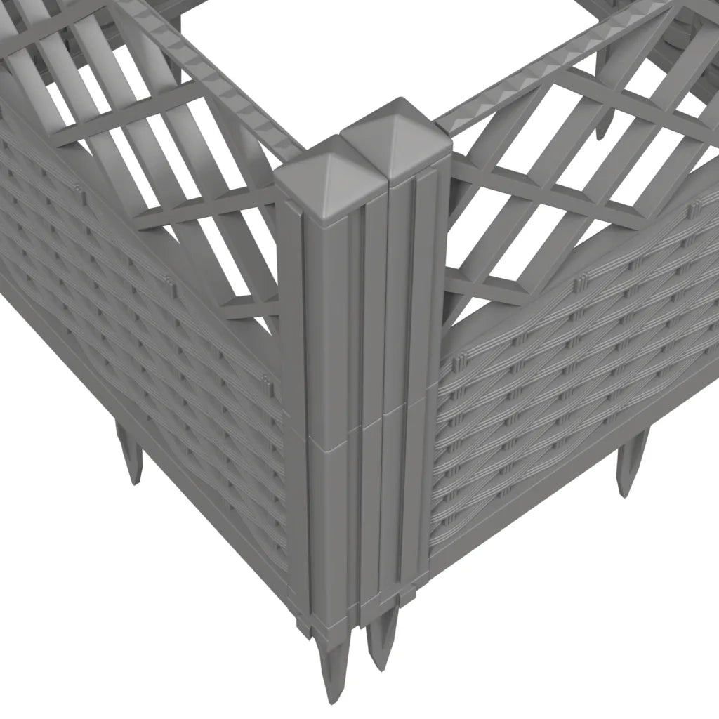 Fioriera Giardino Picchetti Grigio Chiaro 43,5x43,5x43,5 cm PP 368008
