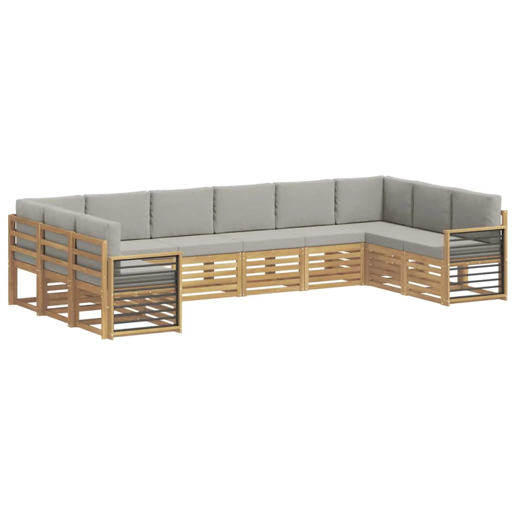 Set divano sezionale 10 pcs Bianco e Grigio Chiaro