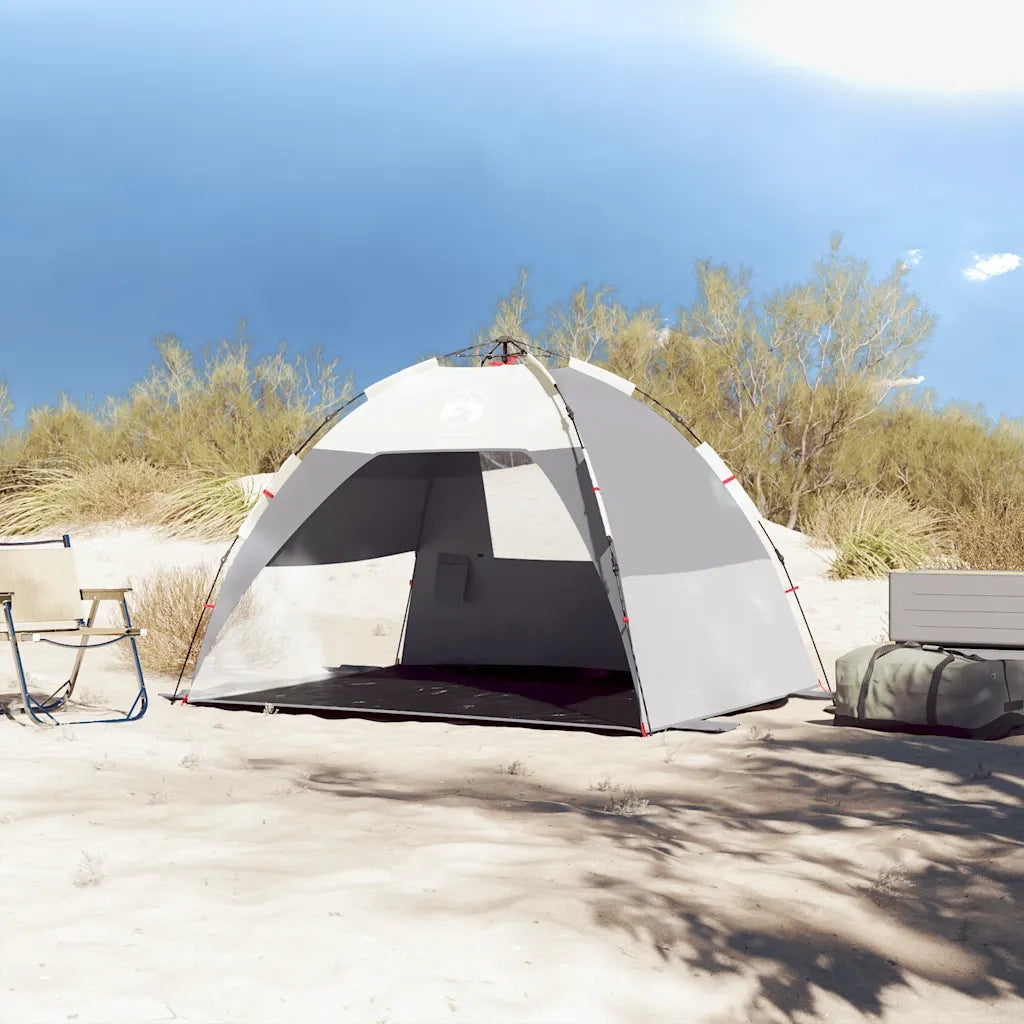 Tenda da Spiaggia 2 Persone-Tenda da campeggio Grigio Rilascio Rapido Impermeabile 543222