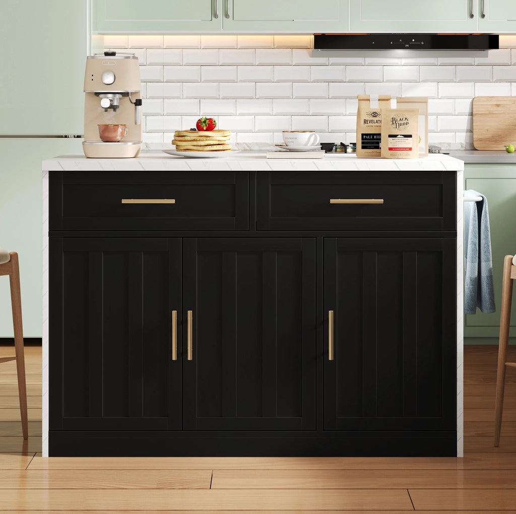 Isola da cucina 120x60x91 cm con prese USB e bancone