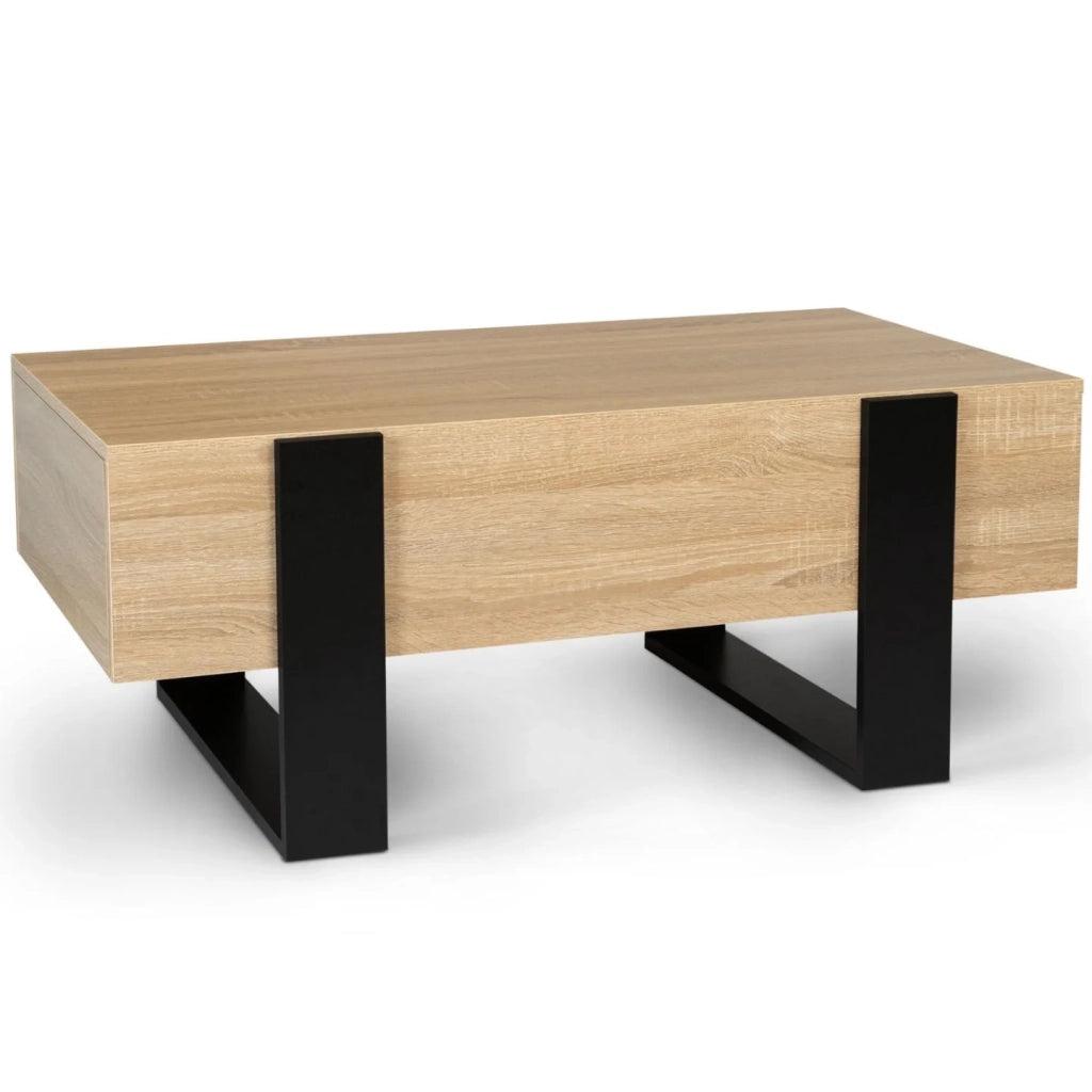 IDMarket - Tavolino PHOENIX con cassetti 100 cm in legno nero