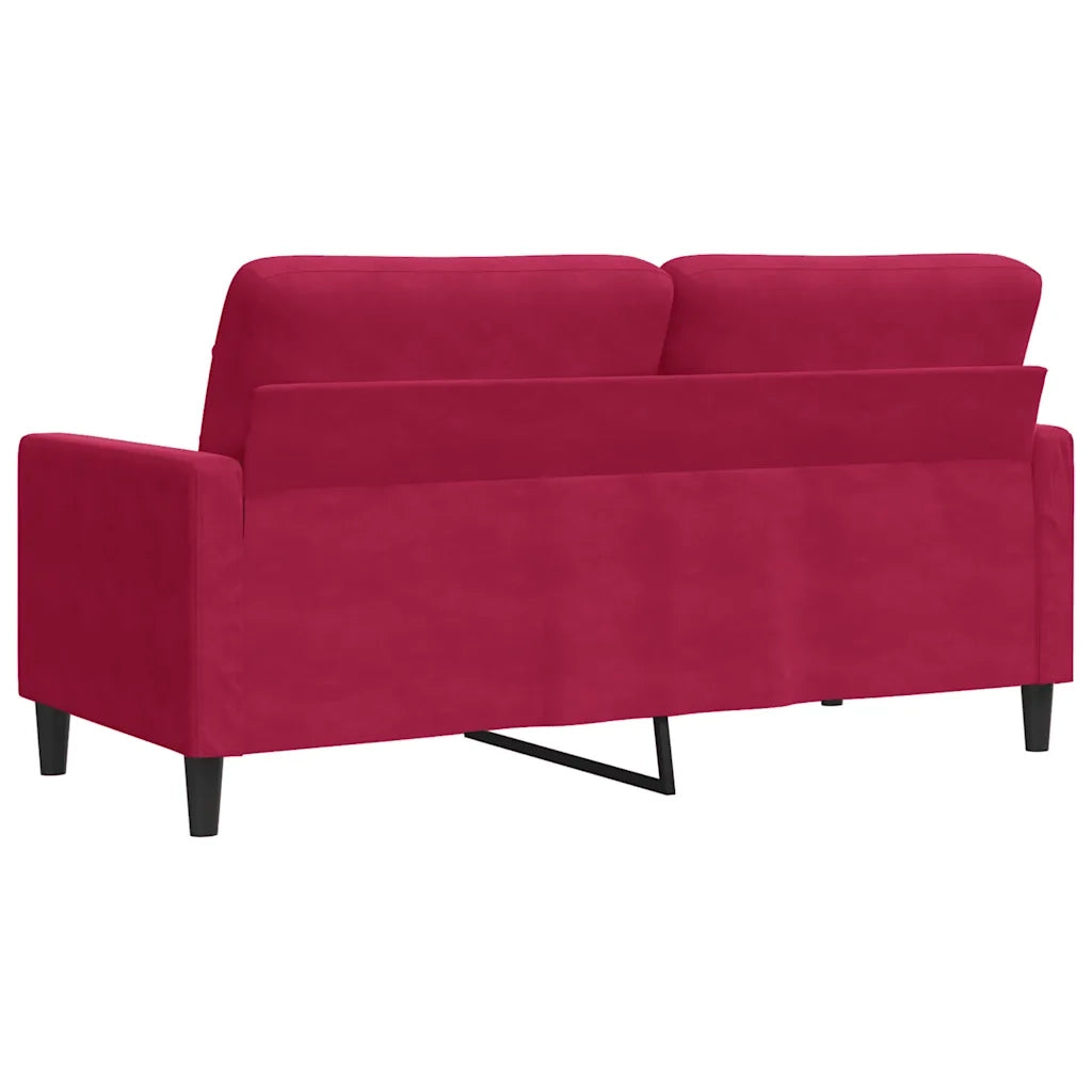 Divano a 2 Posti Rosso Vino 140 cm in Velluto 4007628