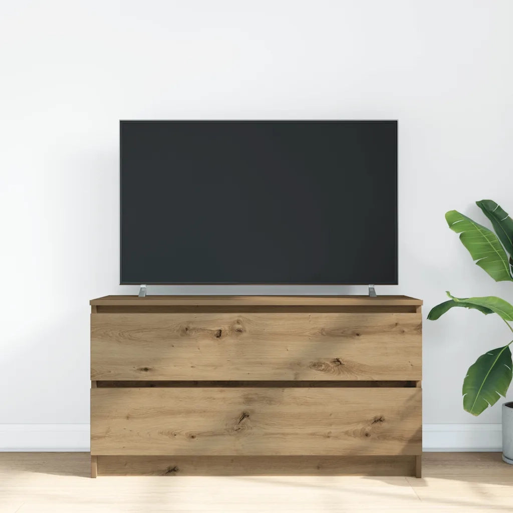 Mobile TV-Credenza per TV-Console TV Rovere Artigianale 100x35x54 cm in Legno Multistrato 583468