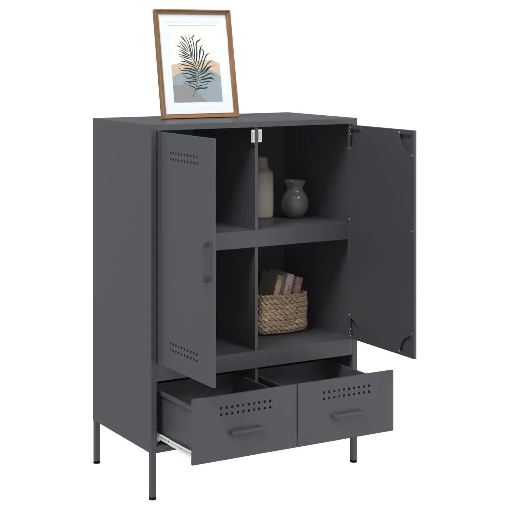 Credenza-Buffet-Armadio da cucina Antracite 68x39x101,5 cm Acciaio 310970