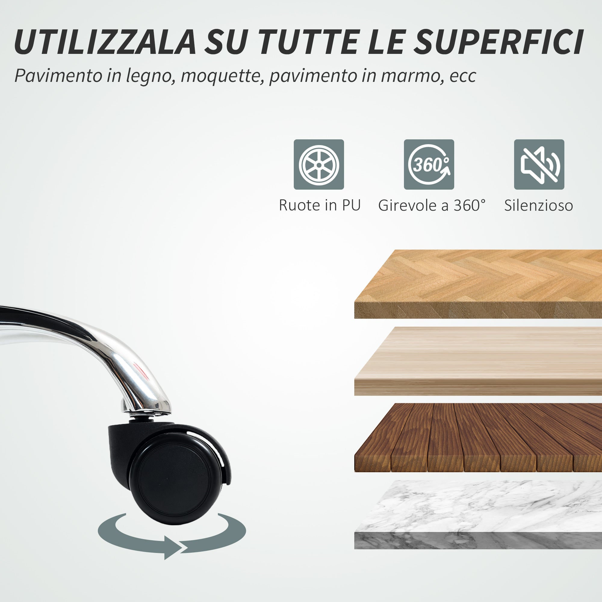 Sedia da Ufficio Reclinabile a 155° con Poggiapiedi Doppia Imbottitura e Rivestimento in Finta Pelle Nero