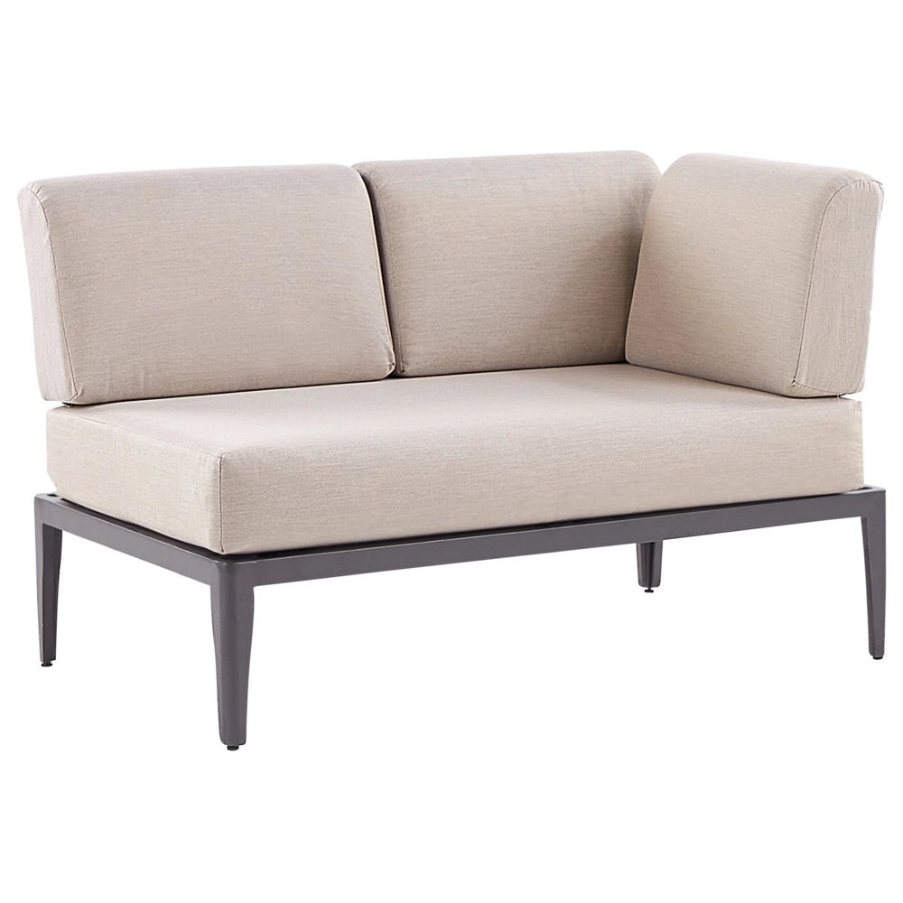 Set Divano da Esterno in Alluminio grigio e cuscini beige a 6 posti Patio Moderno