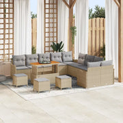 Set Divano da Giardino 14 pcs Beige polyrattan