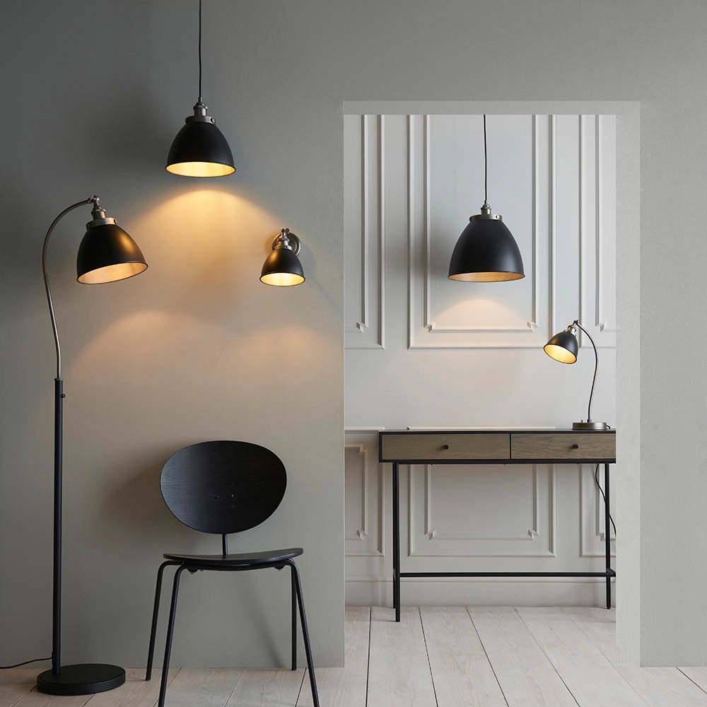 Lampada da scrivania vintage nera E14 Endon Franklin