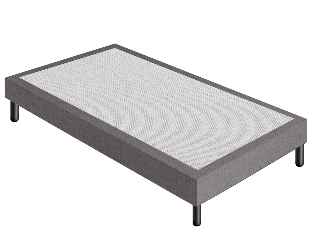 Letto Sommier Piazza e Mezza 140x190 Grigio Rivestito - Resistente fino a 120 Kg per Persona