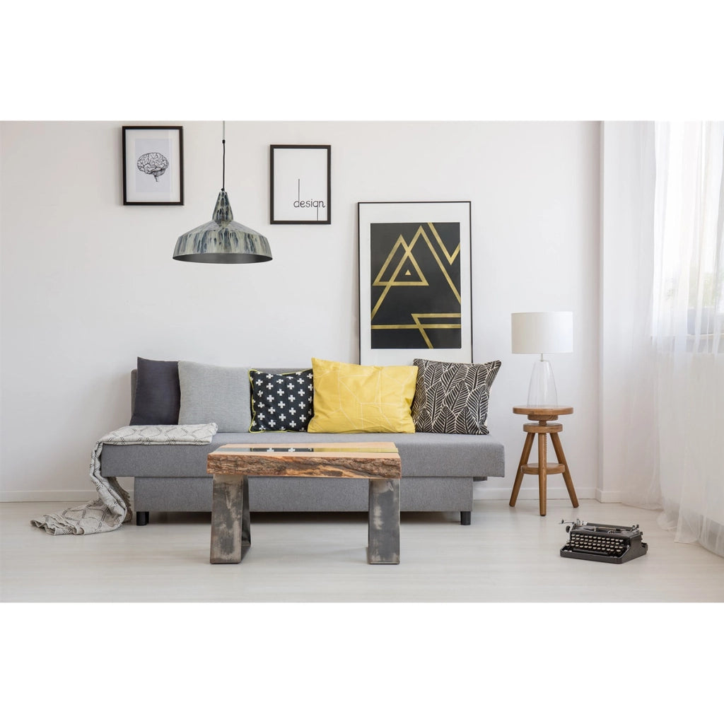 Lampada a sospensione Harlow in metallo crema e oro