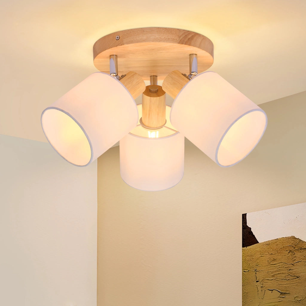 ZMH Faretto da soffitto 3 fiamme rotonde orientabili 350° per cucina soggiorno