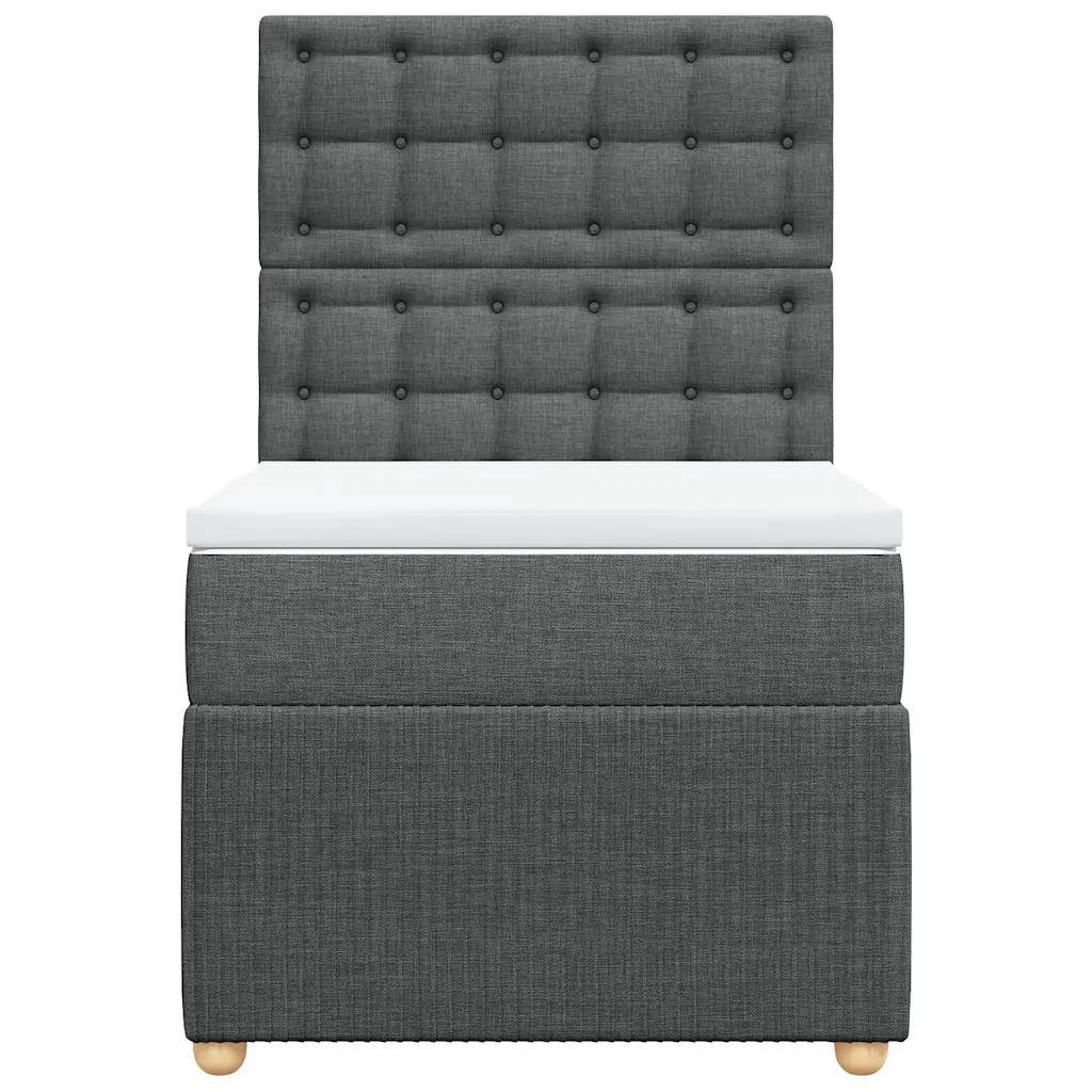 Giroletto a Molle con Materasso Grigio Scuro 90x190 cm Tessuto