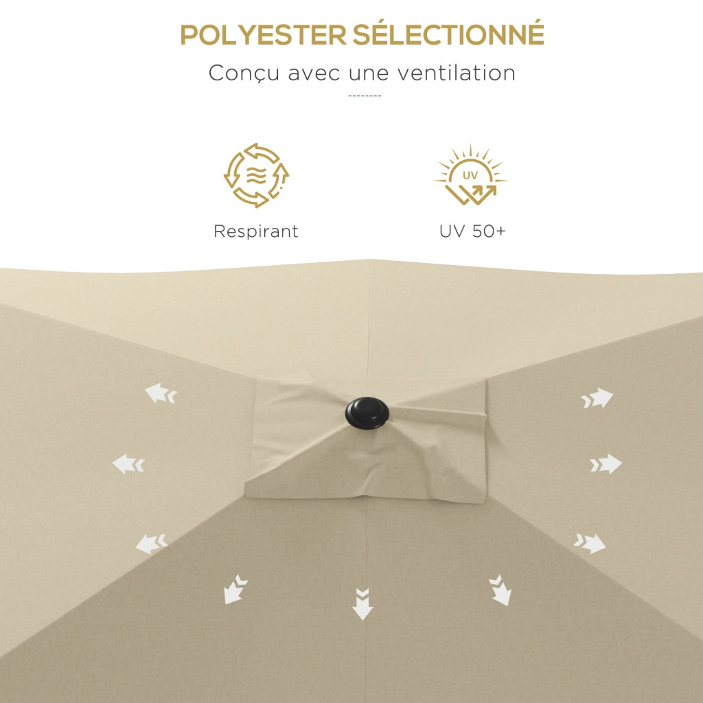 Parasole rettangolare inclinabile 2x3 m ¨C zephmum ¨C crema