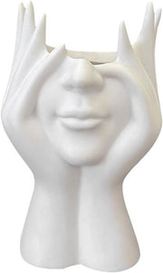 Vaso Floreale Moderno - Vaso per Capogiro d'Arte per Decorazione Interna - Vaso Leggero in Plastica Bianca