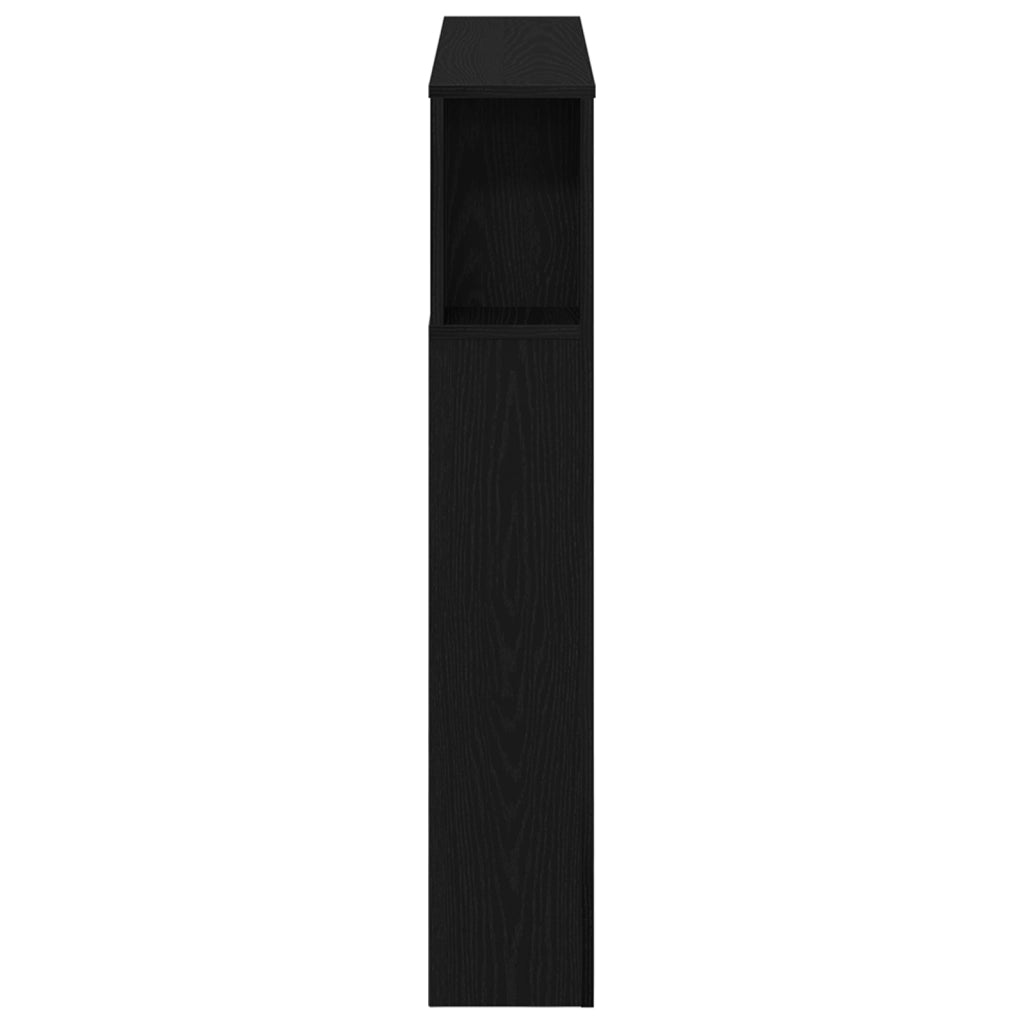 Testata da letto vitaXL con luci LED Rovere Nero 100x18,5x103,5 cm