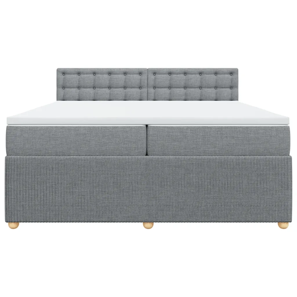 Giroletto a Molle con Materasso Grigio Chiaro 200x200cm Tessuto