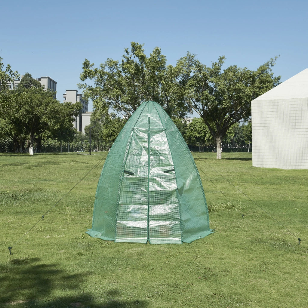 Serra da Giardino Hunze per Coltivazione Piante Copertura Semitrasparente Verde Alto 183 cm [en.casa]