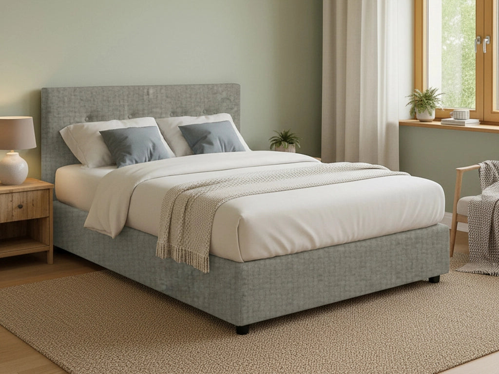Oxford, Letto Matrimoniale Sfoderabile Made in Italy, Grigio