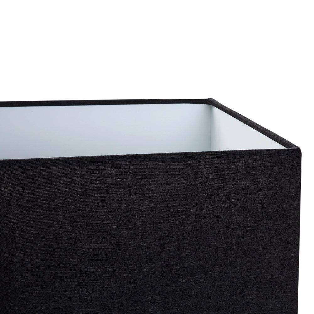 Lampada da Tavolo Metallo Argento Nero Paralume Rettangolare 62H cm Soggiorno Moderno