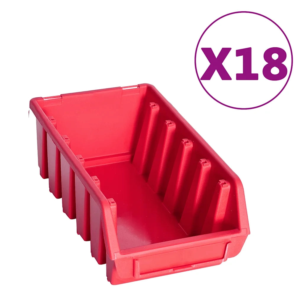 Kit Contenitori 103 pz con Pannelli a Parete Rosso e Nero CFW6309488