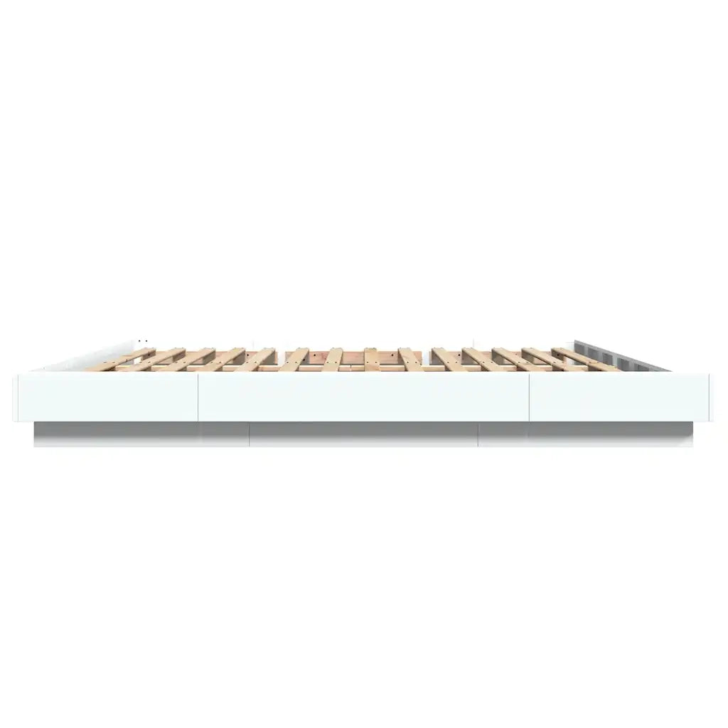 Giroletto con Luci LED Bianco 180x200 cm in Legno Multistrato 3281077