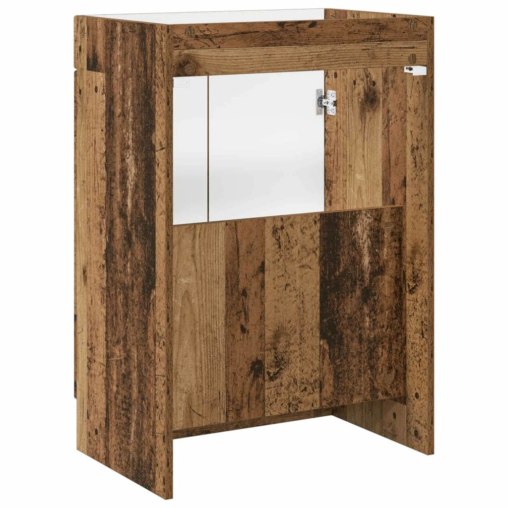 Mobiletto da bagno sotto il lavello Legno antico 890052