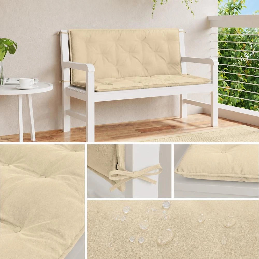 Garden Bench Cushion, Beige, 120x(5050)x7 Cm, Oxford Fabric