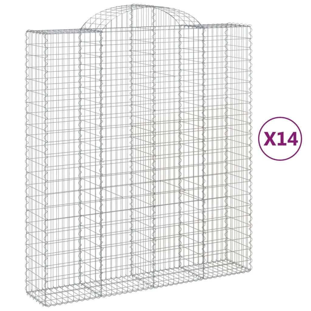 Cesti Gabbioni ad Arco 14 pz 200x50x220/240 cm Ferro Zincatocod mxl 100092