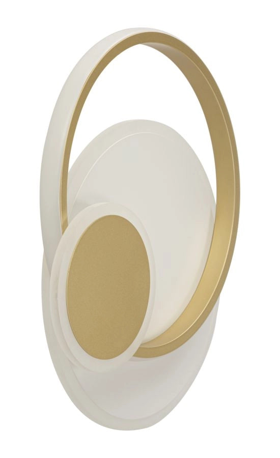 Lampada da Muro LED Dish 29x6,5x34 cm in Alluminio e Ferro e PVC Oro e Bianco