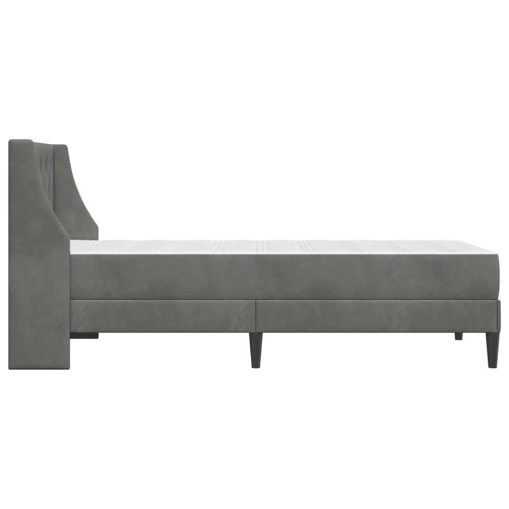 Struttura letto con materasso Grigio scuro 90 x 200 cm Velluto 3415343