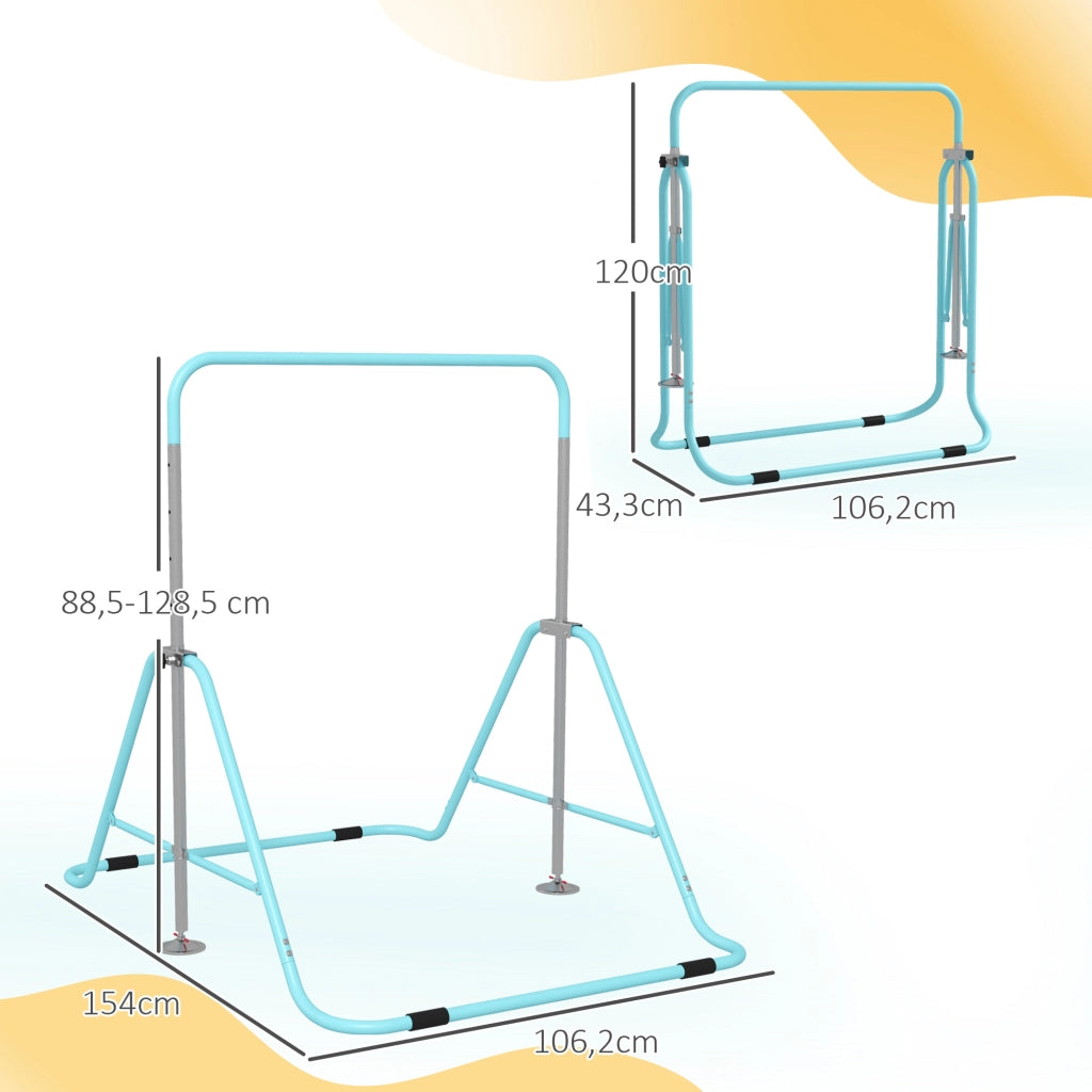 Barra per trazioni pieghevole per bambini regolabile 88-128 cm ¨C zephmum ¨C verde