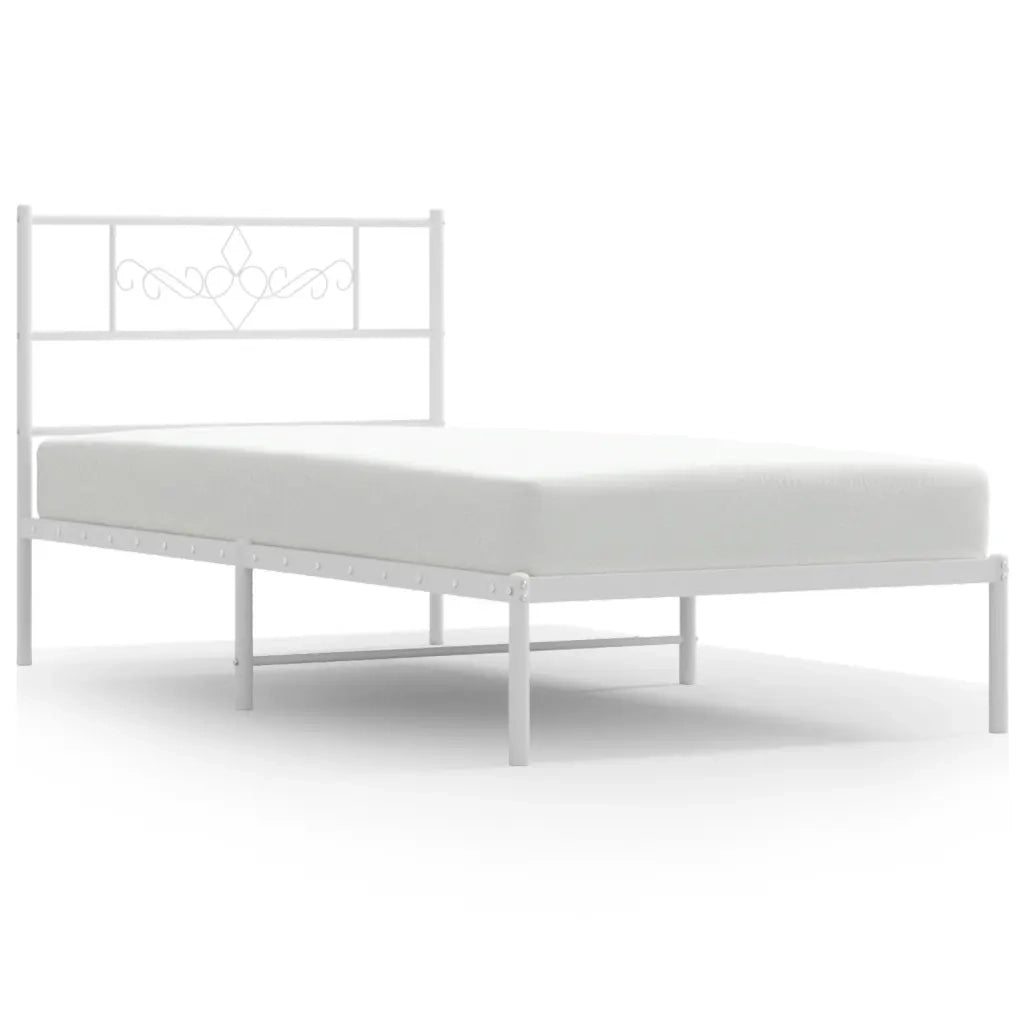 Giroletto con Testiera Metallo Bianco 90x190 cm 355308